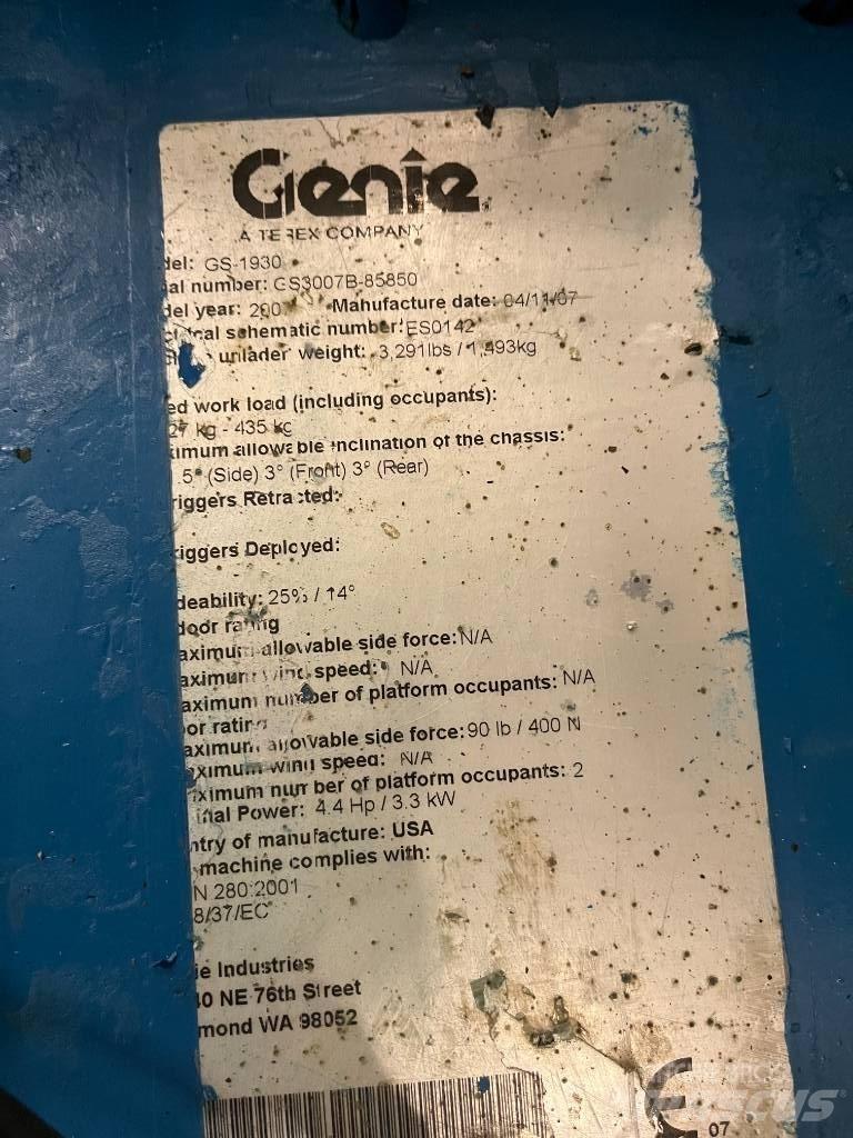 Genie GS 1930 Podnośniki nożycowe