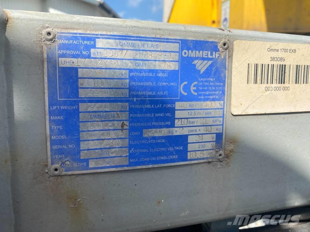 Omme 1700 EBX Podnośniki na przyczepach