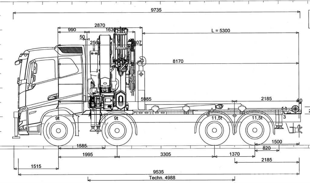 Volvo FH 540 8X4 Żurawie samochodowe