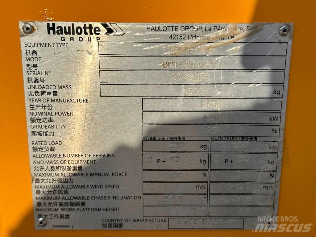 Haulotte OPTIMUM 8 Podnośniki nożycowe