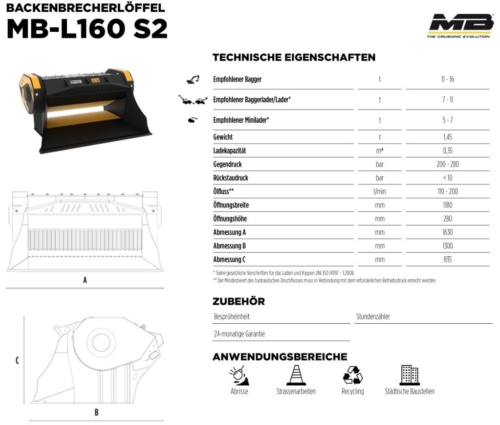 MB Crusher L 160 S2 Młoty hydrauliczne