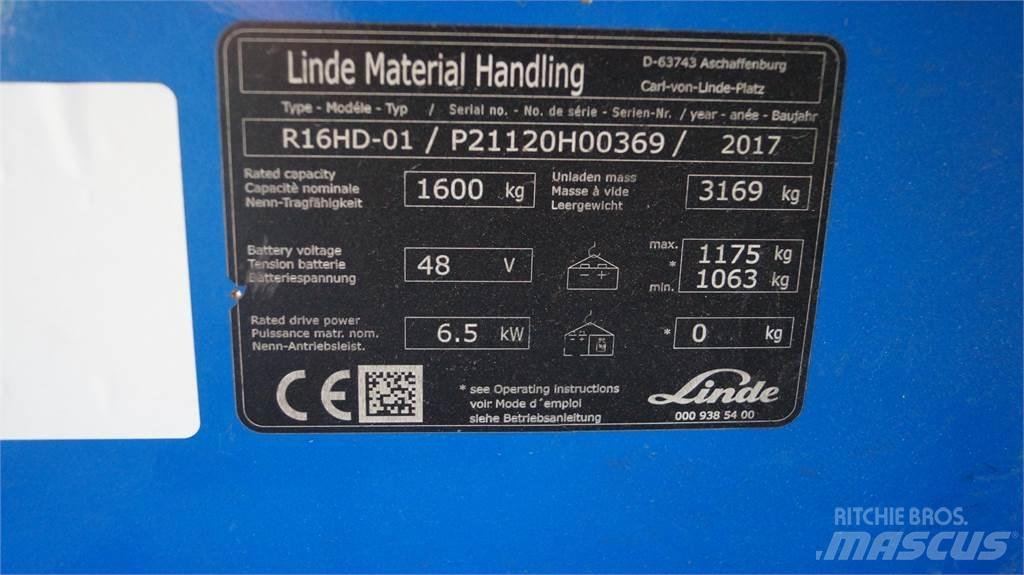 Linde R16HD Wózki widłowe wysokiego składowania