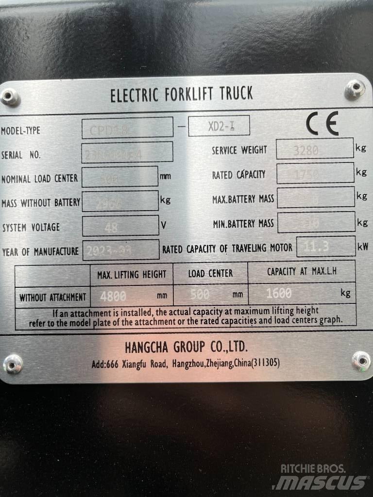 Hangcha CPD18-XD2-I Wózki elektryczne