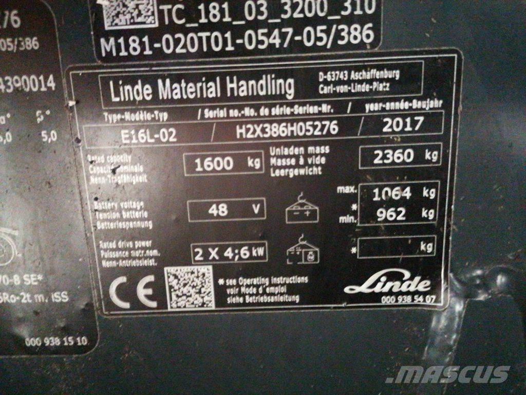 Linde E16L-02 Wózki elektryczne