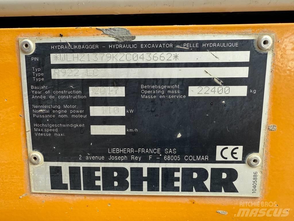 Liebherr R 922 LC Koparki gąsienicowe