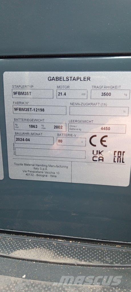 Toyota 9FBM35T Wózki elektryczne