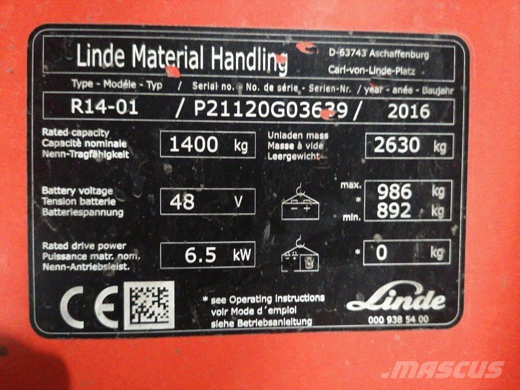Linde R14-01 Wózki widłowe wysokiego składowania