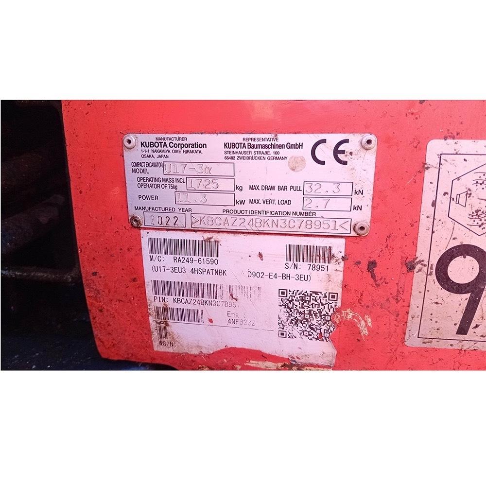 Kubota U17-3a Minikoparki