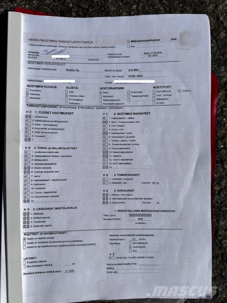 JLG 6 RS Podnośniki nożycowe