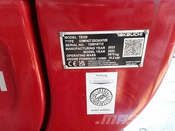 Takeuchi TB 230 Minikoparki