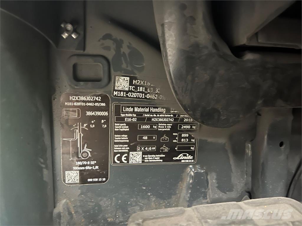 Linde E16-02 Wózki elektryczne