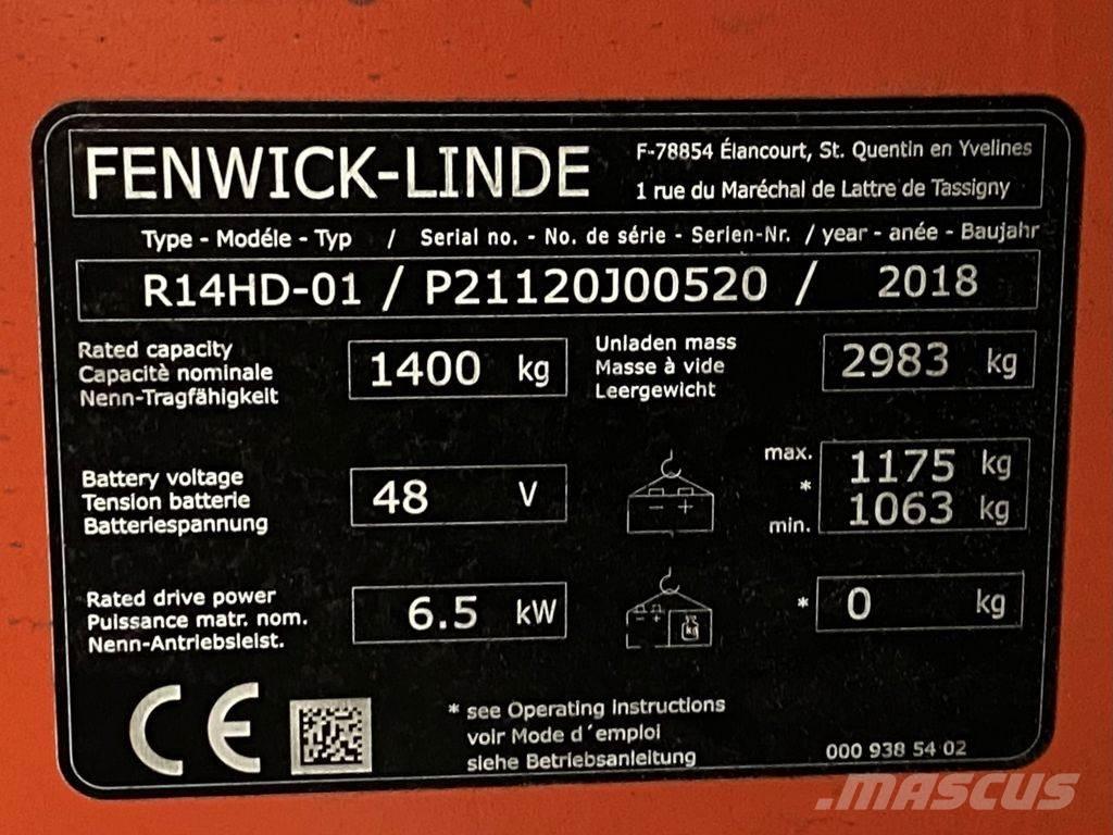 Linde R14HD Wózki widłowe wysokiego składowania