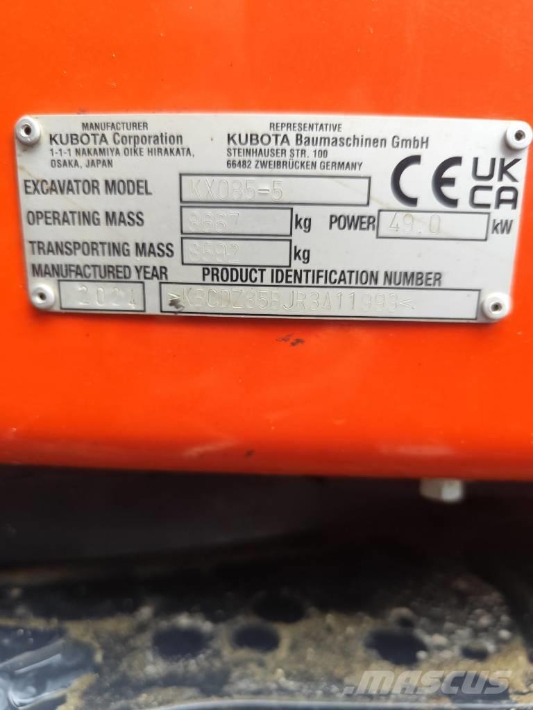 Kubota KX 085-5 Midikoparki  7t - 12t