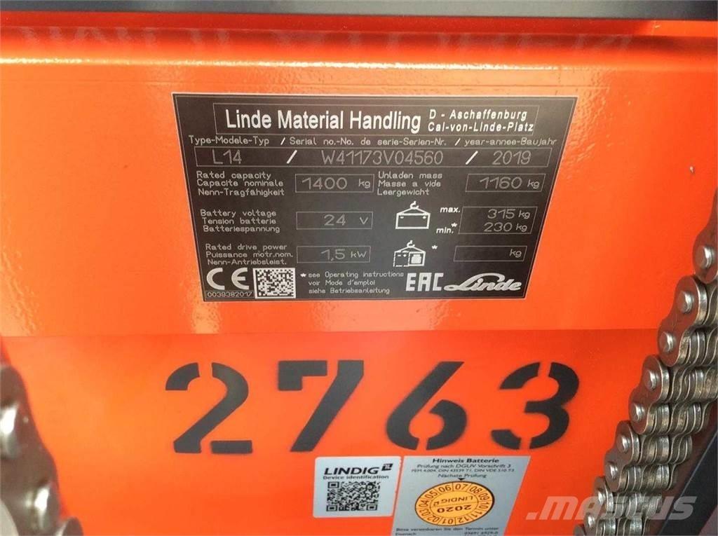 Linde L14I Samojezdne maszyny do załadunku