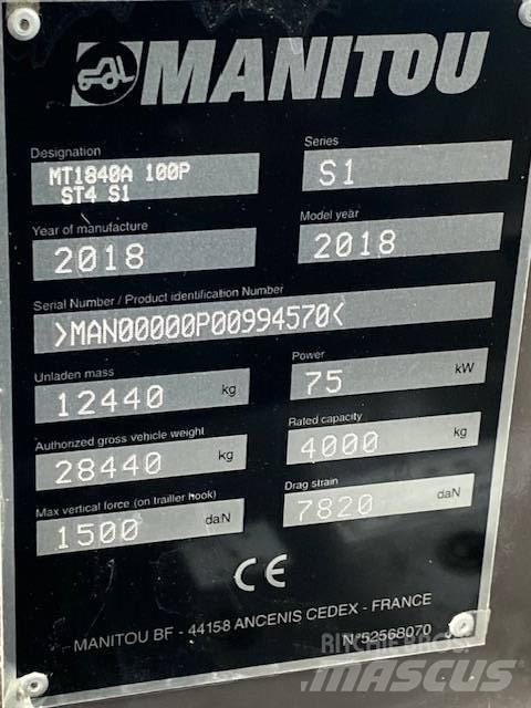  ''SÅLD'' Manitou MT1840A Ładowarki teleskopowe
