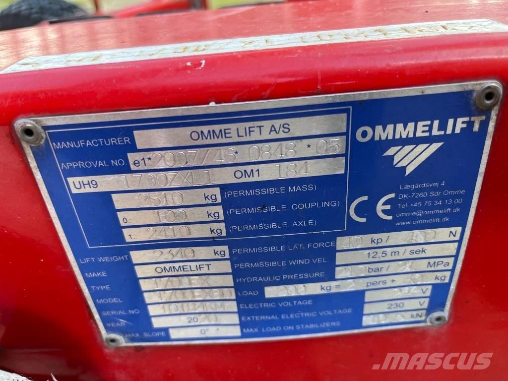 Omme 1700 EBXD Podnośniki na przyczepach