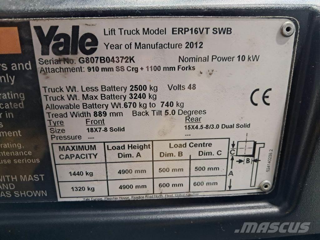 Yale ERP16VT SWB Wózki elektryczne