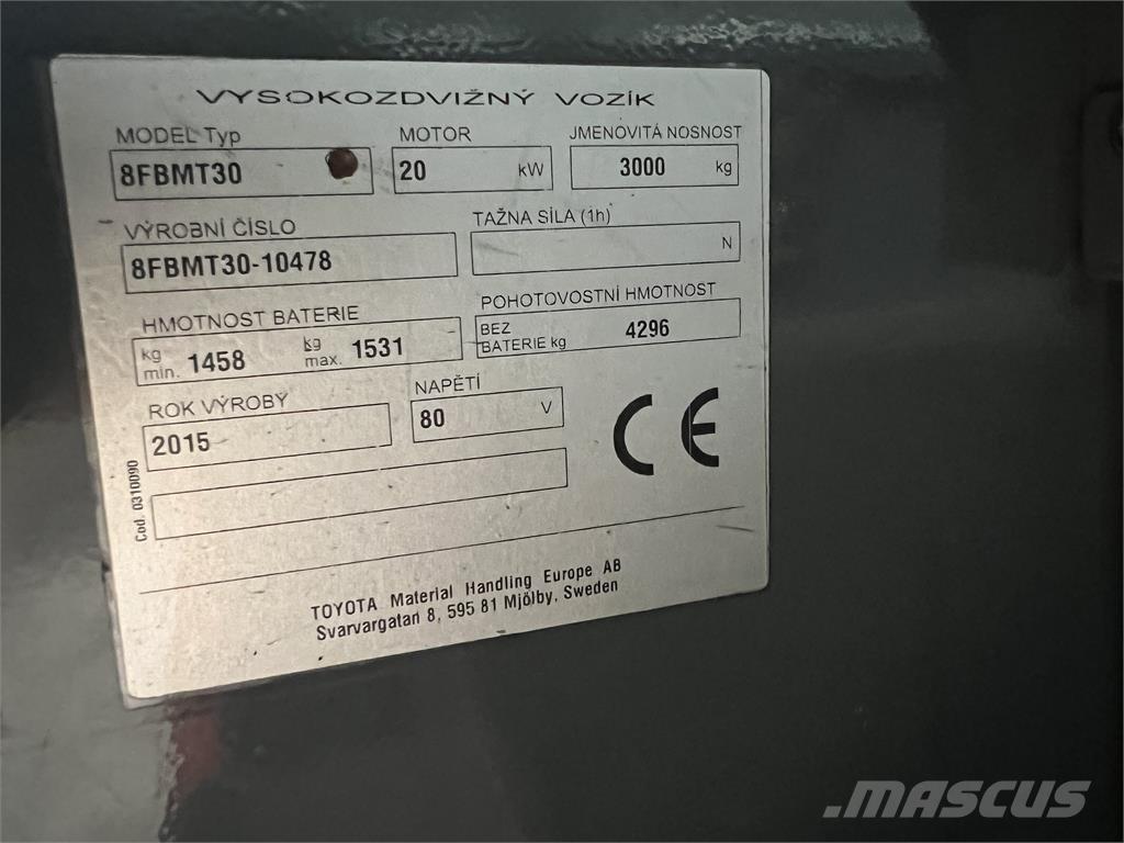 Toyota 8FBMT30 Wózki elektryczne