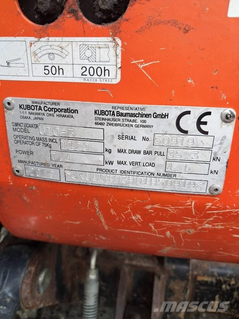 Kubota U 10-3 Minikoparki