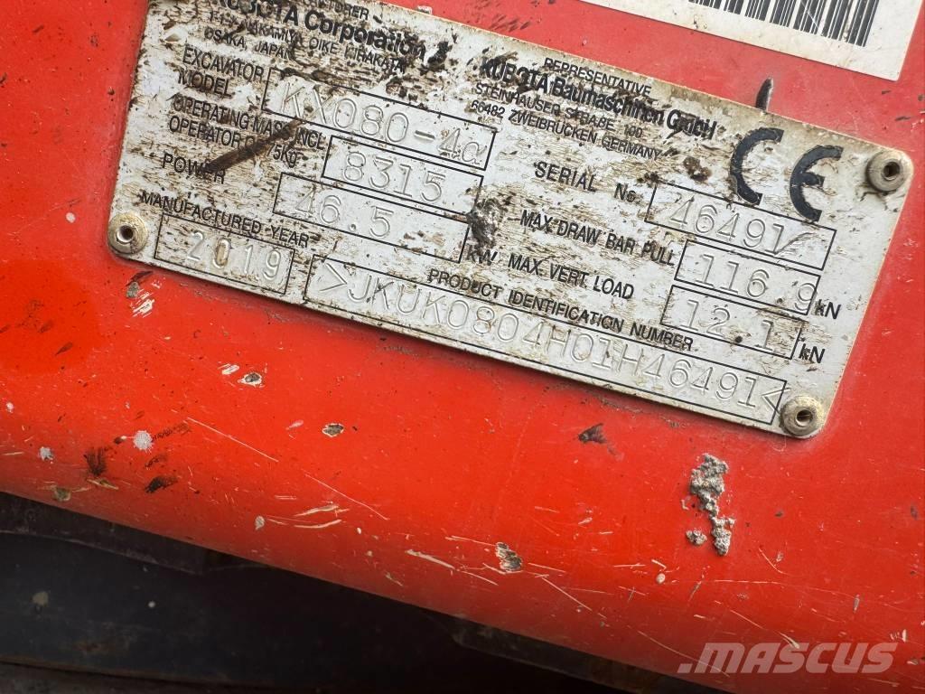 Kubota KX 080-4 Midikoparki  7t - 12t