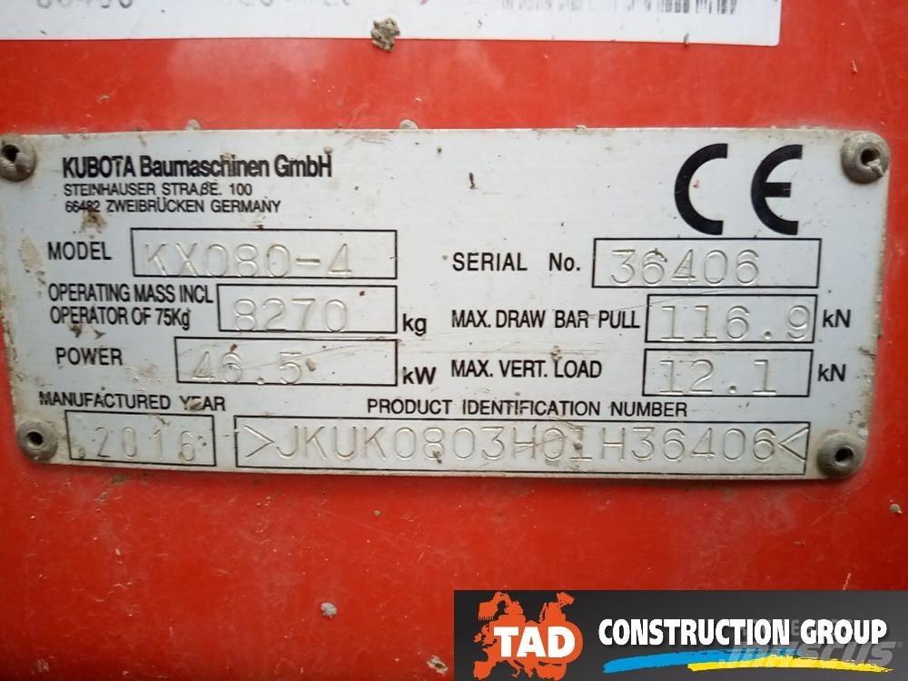 Kubota KX 080-4 Midikoparki  7t - 12t