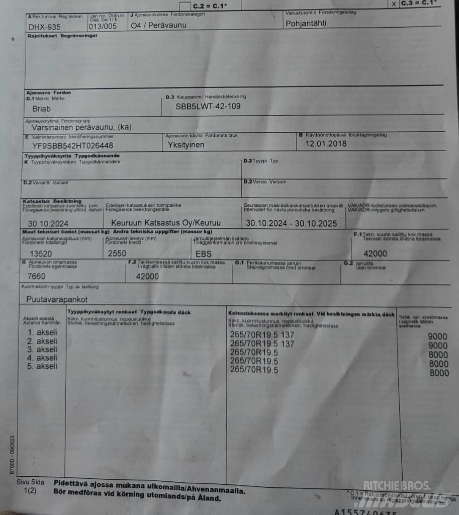 Briab SBB5LWT-42-109 Przyczepy do przewozu drewna