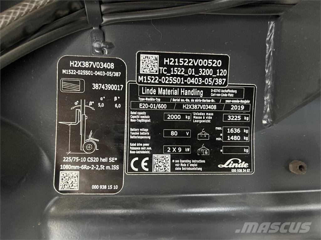 Linde E 20H-01/600 Wózki elektryczne