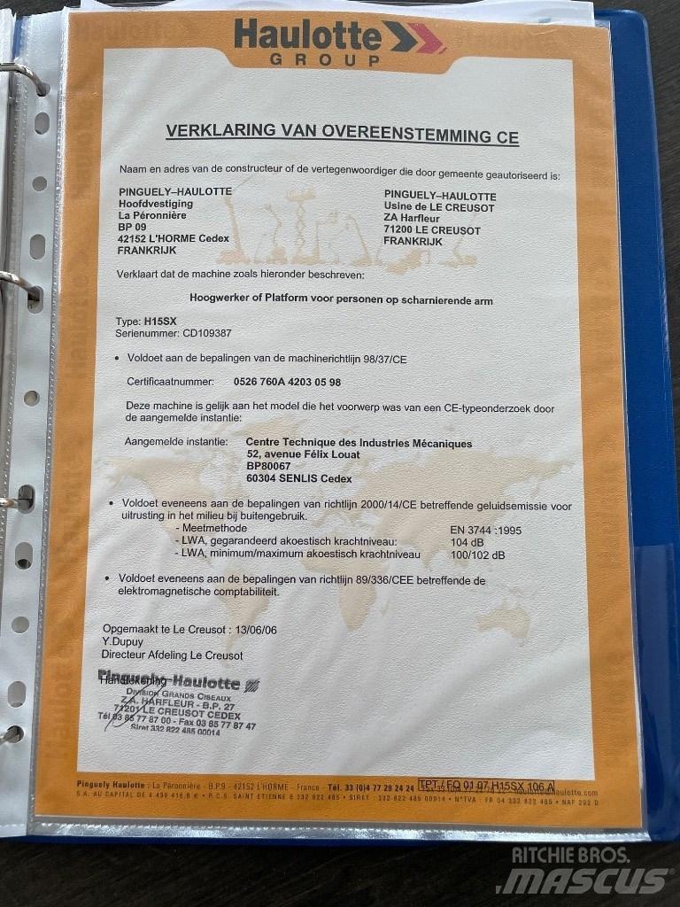 Haulotte H 15 SX Podnośniki nożycowe