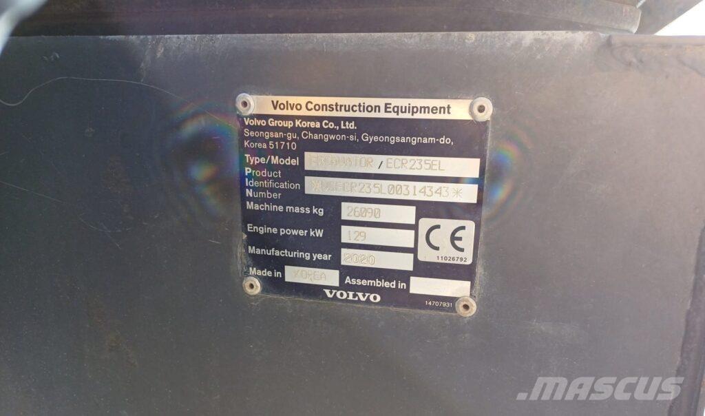 Volvo ECR235EL Koparki gąsienicowe