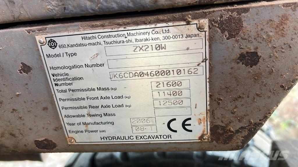 Hitachi ZX 210 W Koparki kołowe