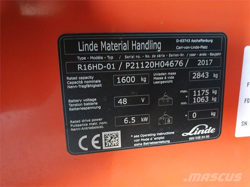 Linde R16HD Wózki widłowe wysokiego składowania