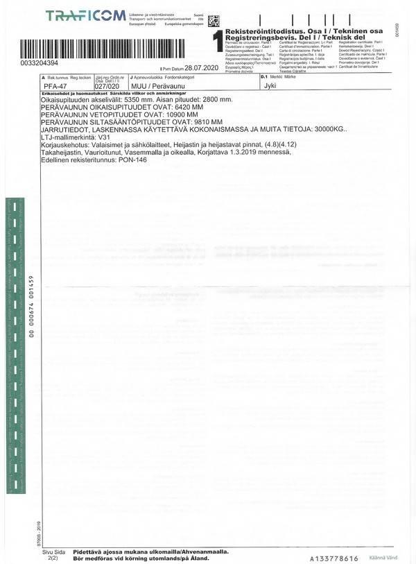 Jyki V 31 Przyczepy wywrotki