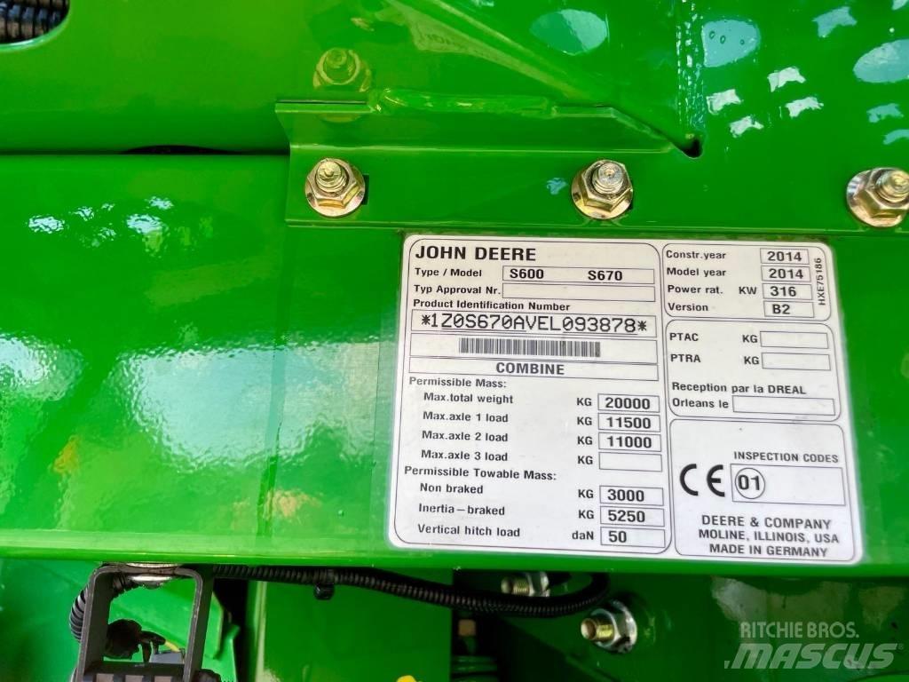 John Deere S 670 i Kombajny zbożowe