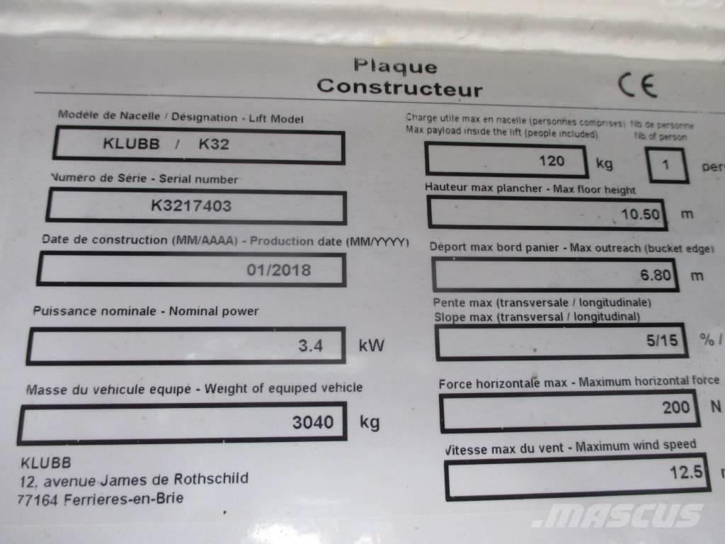 Klubb K32 Podnośniki koszowe