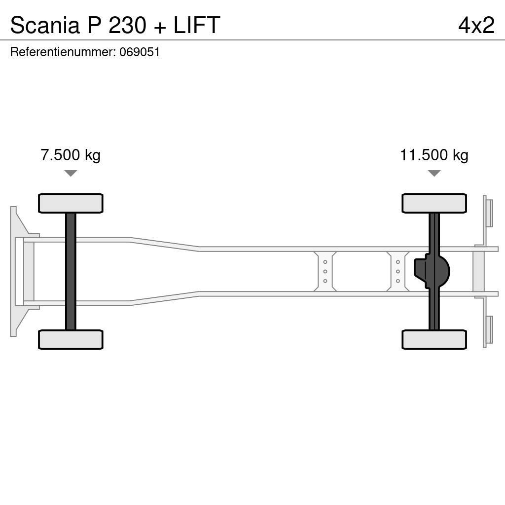 Scania P 230 + LIFT Samochody ciężarowe ze skrzynią zamkniętą