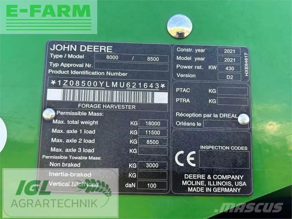 John Deere 8500i Sieczkarnie samojezdne