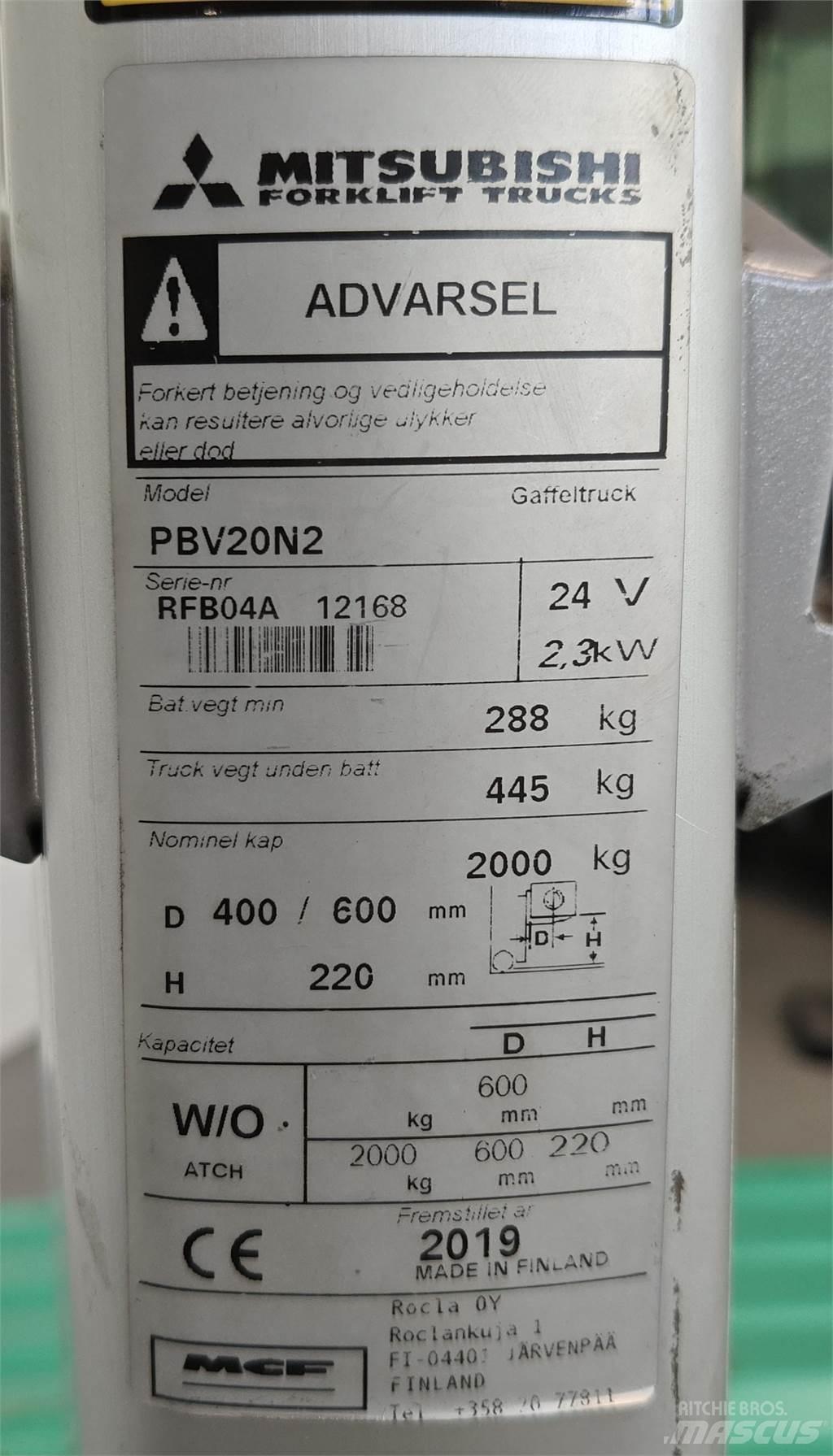 Mitsubishi PBV20N2 Wózki widłowe inne