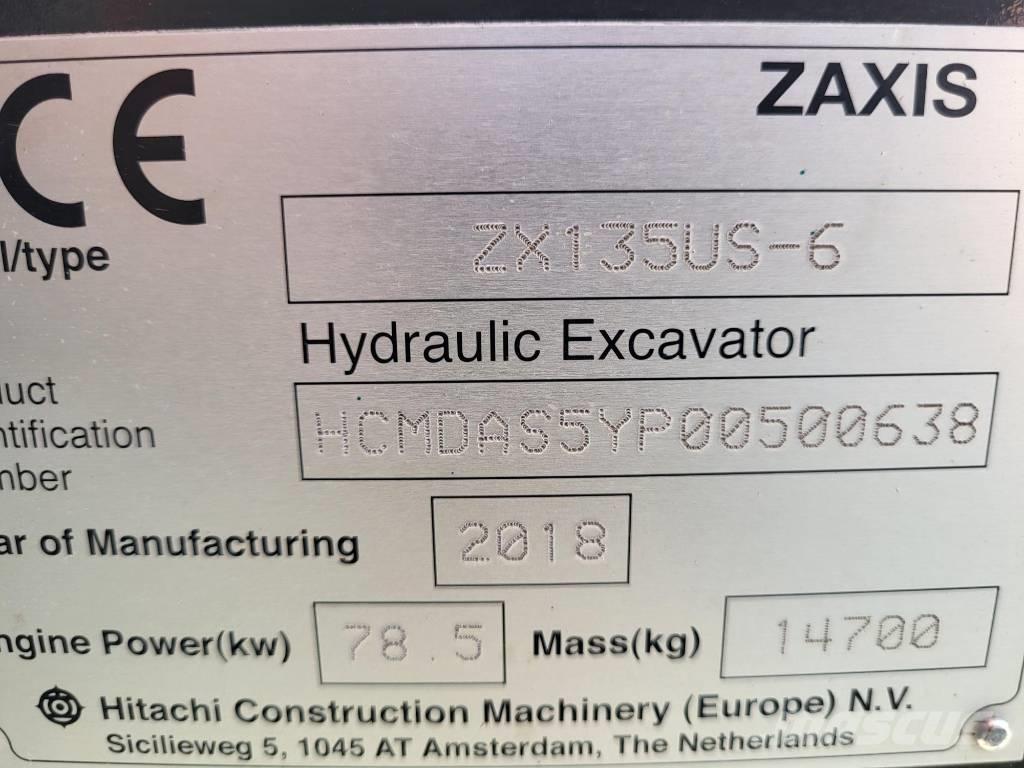 Hitachi ZX 135 US-6 Koparki gąsienicowe