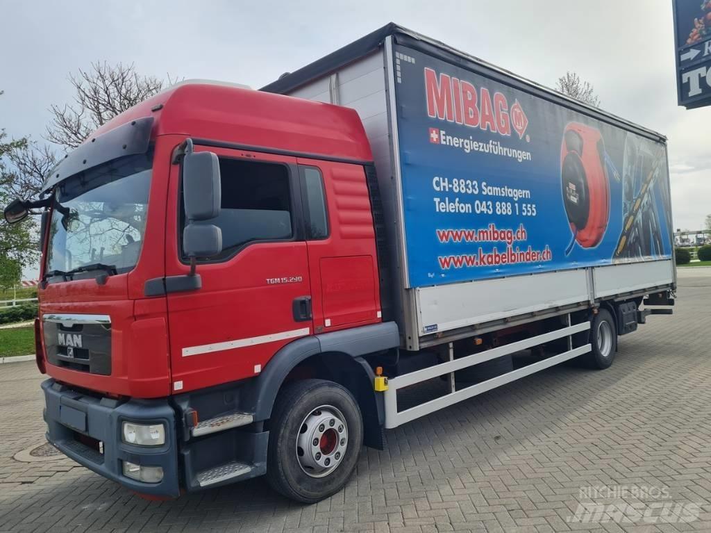 MAN 15.290 / 7.7m / LIFT Ciężarówki firanki
