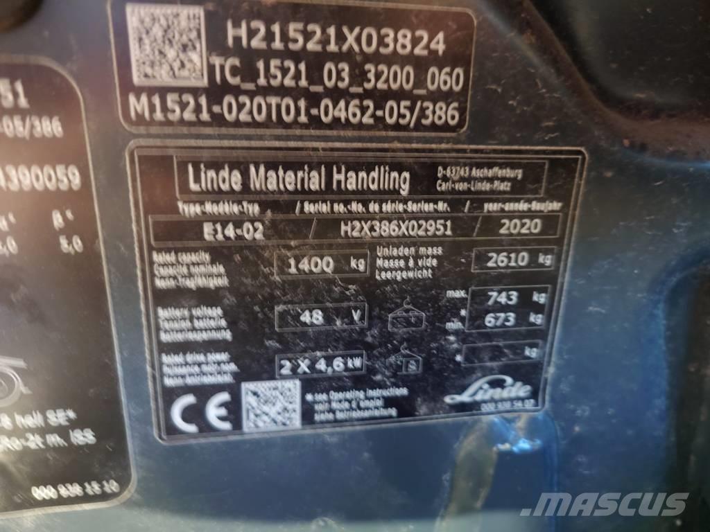 Linde E14/386 Wózki elektryczne