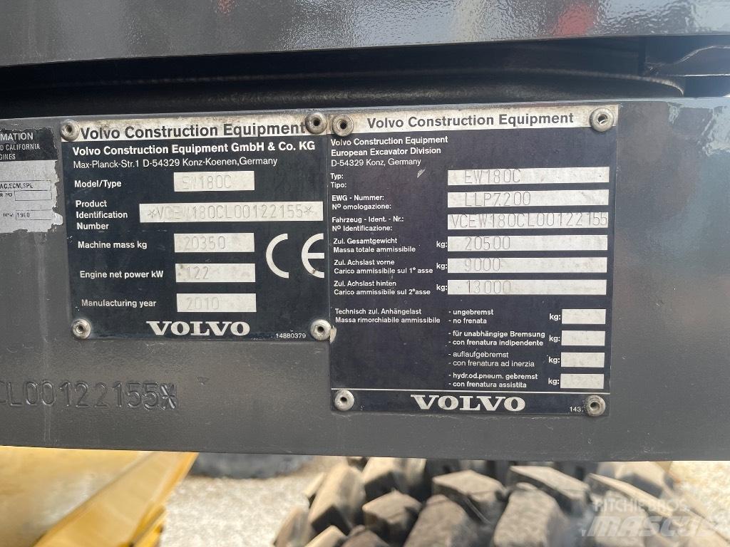 Volvo EW 180 C Koparki kołowe