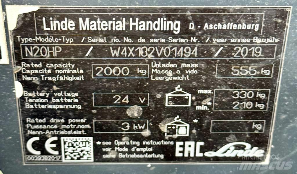 Linde N20HP/132 Wózki kompletacyjne nisko unoszące