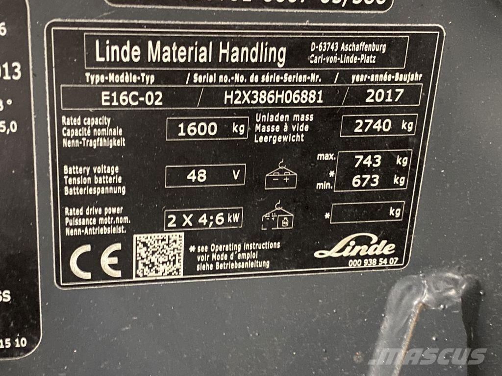 Linde E16C-02 Wózki elektryczne