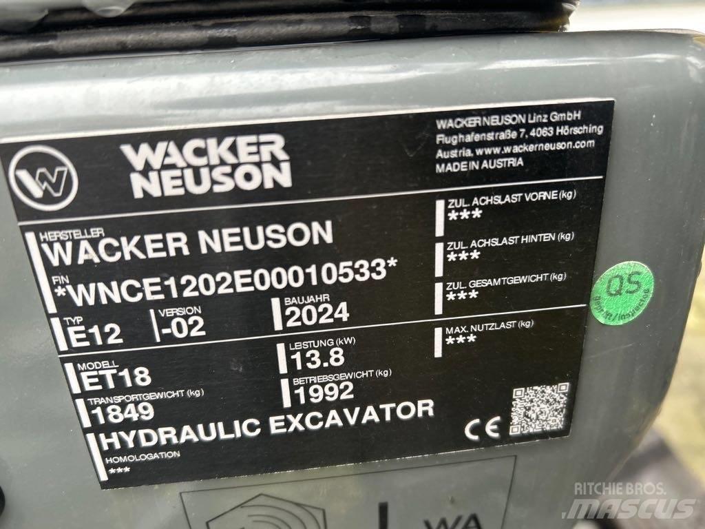 Wacker Neuson ET18 Koparki gąsienicowe