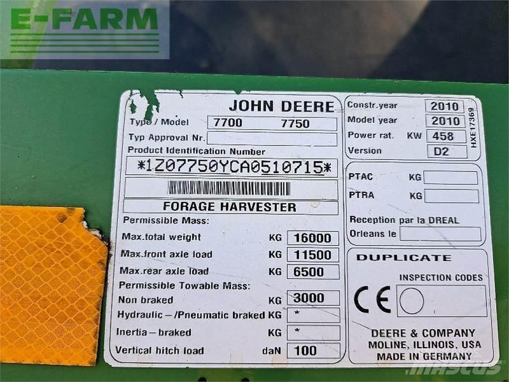 John Deere 7750 Sieczkarnie samojezdne