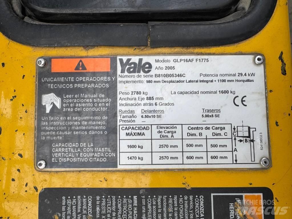 Yale GLP 16 AF F1775 Wózki LPG