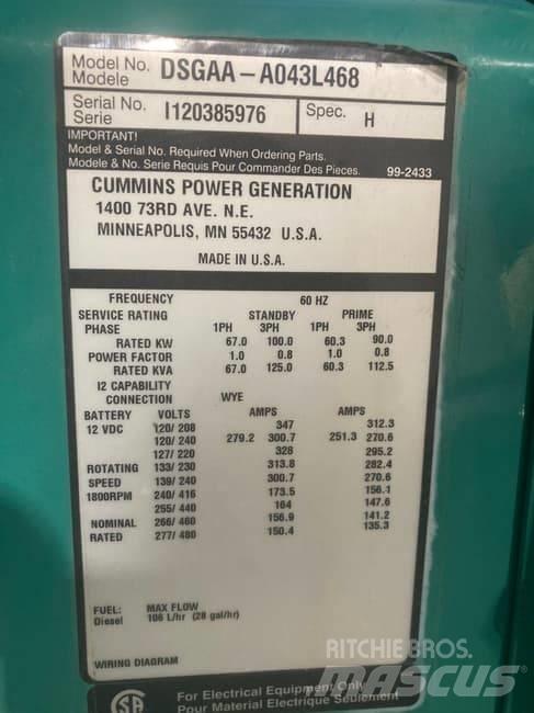 Cummins 105kW Agregaty prądotwórcze Diesla