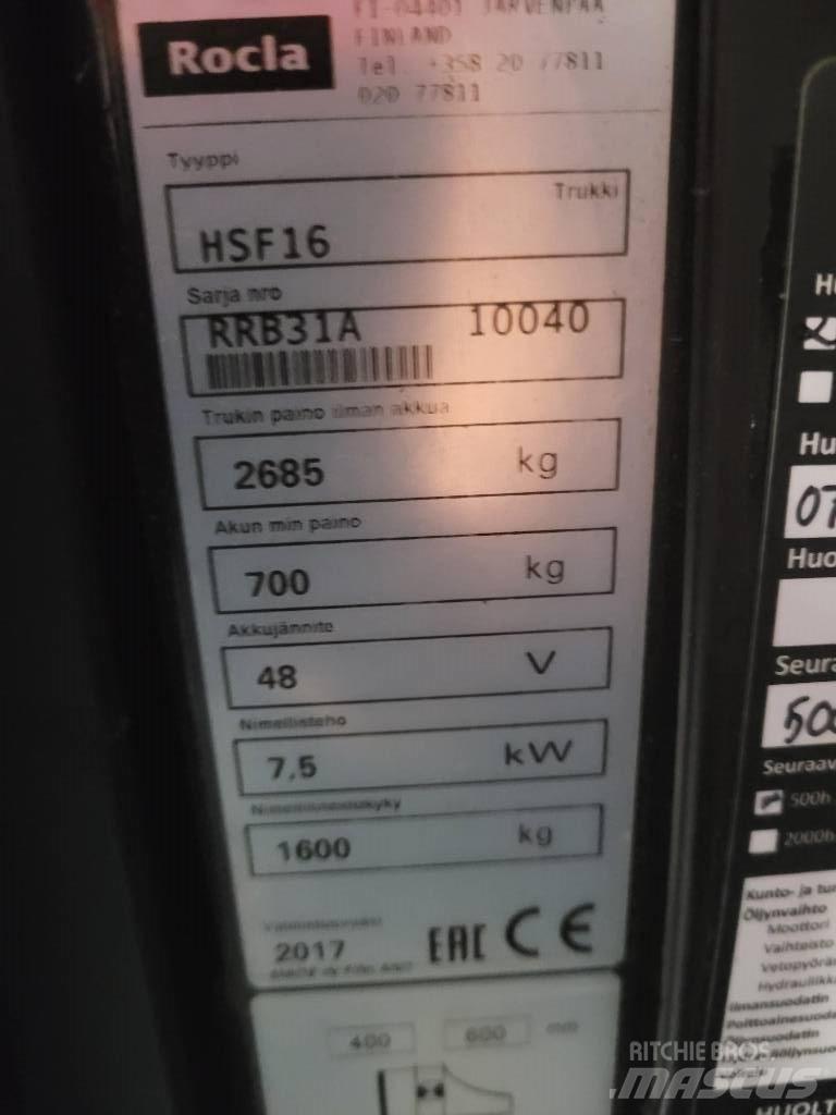 Rocla HSF16 Wózki widłowe wysokiego składowania