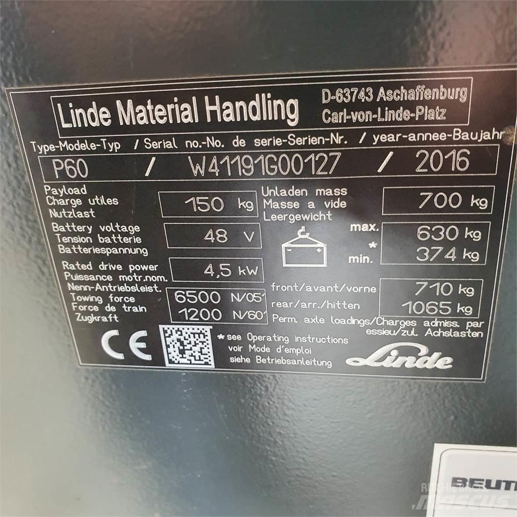 Linde P60 Wózki widłowe samochodowe ciągnące