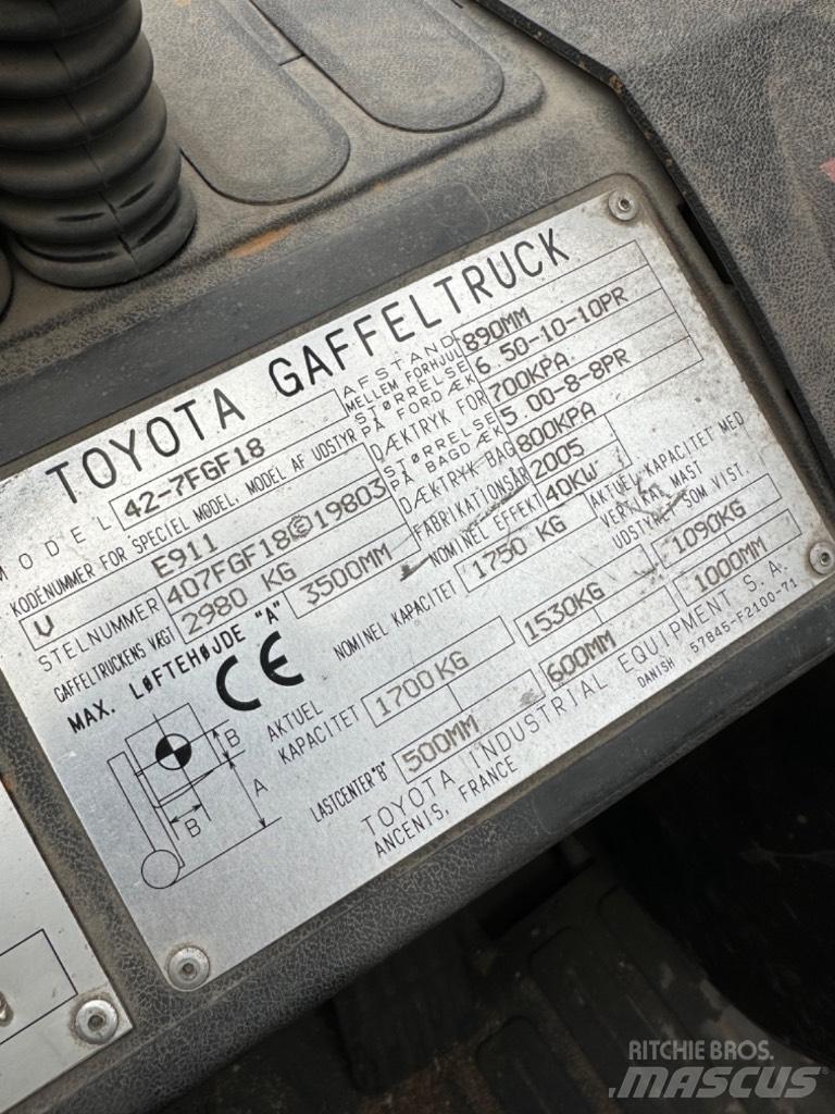 Toyota FG18 Wózki LPG